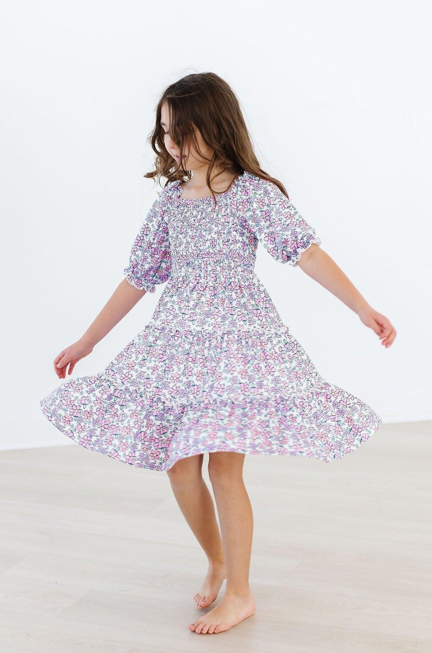 Mila & Rose:  Lovely Lavender Smocked Ruffle Dress SHIPS SEPARATELY