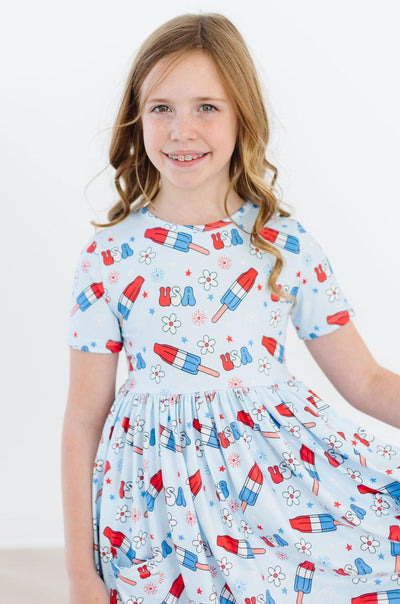 Mila & Rose:  Proudly Patriotic S/S Pocket Twirl Dress SHIPS SEPARATELY
