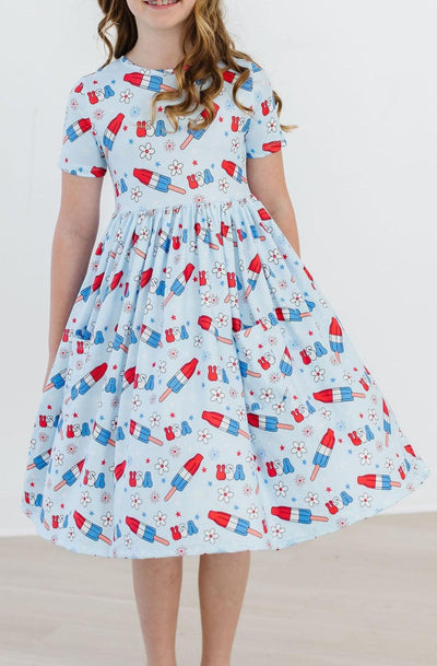 Mila & Rose:  Proudly Patriotic S/S Pocket Twirl Dress SHIPS SEPARATELY