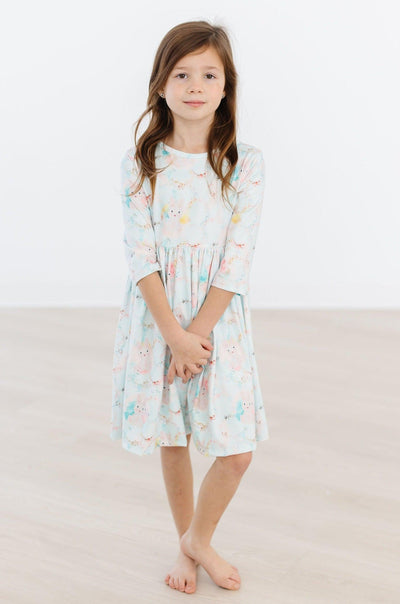 Mila & Rose:  Bunny Dreams 3/4 Sleeve Pocket Twirl Dress SHIPS SEPARATELY