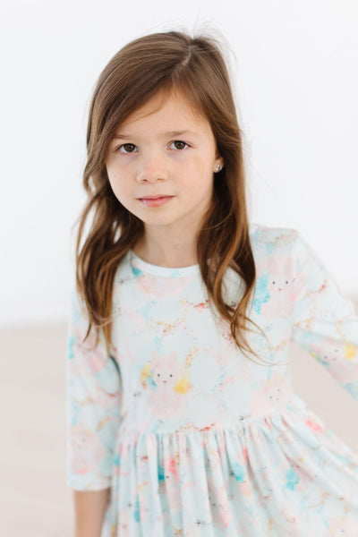 Mila & Rose:  Bunny Dreams 3/4 Sleeve Pocket Twirl Dress SHIPS SEPARATELY