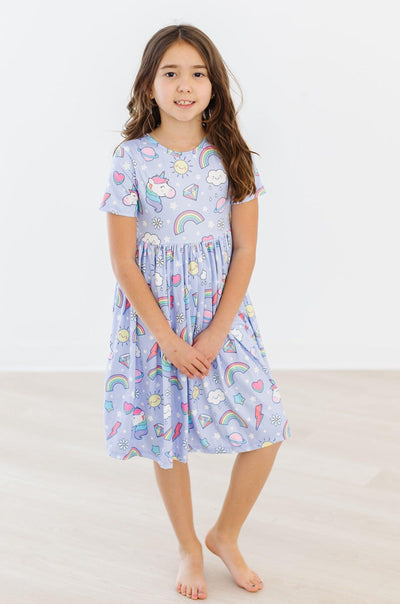 Mila & Rose:  Galactic Unicorns S/S Pocket Twirl Dress SHIPS SEPARATELY