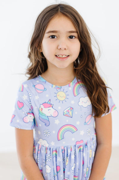 Mila & Rose:  Galactic Unicorns S/S Pocket Twirl Dress SHIPS SEPARATELY