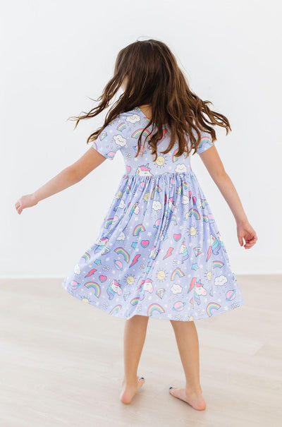 Mila & Rose:  Galactic Unicorns S/S Pocket Twirl Dress SHIPS SEPARATELY