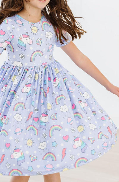 Mila & Rose:  Galactic Unicorns S/S Pocket Twirl Dress SHIPS SEPARATELY
