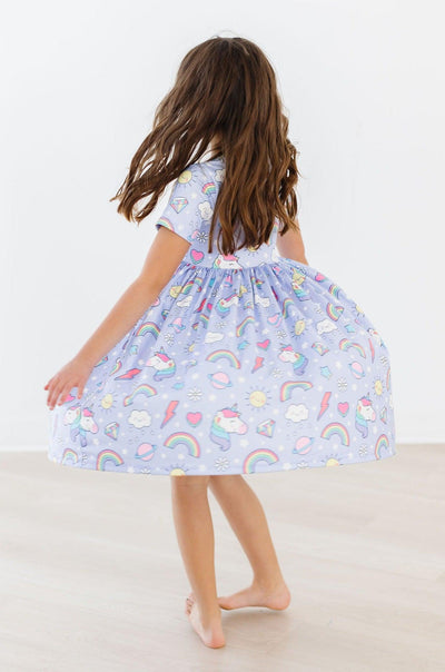 Mila & Rose:  Galactic Unicorns S/S Pocket Twirl Dress SHIPS SEPARATELY