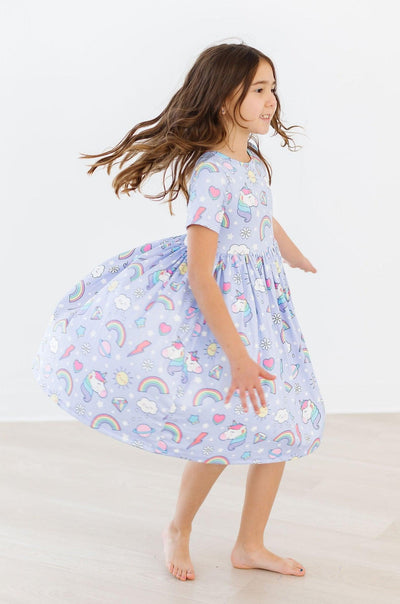 Mila & Rose:  Galactic Unicorns S/S Pocket Twirl Dress SHIPS SEPARATELY