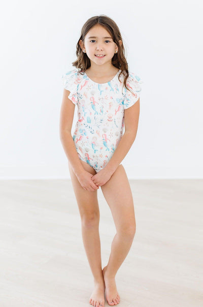 Mila & Rose:  Mermaid Friends S/S Flutter Sleeve Leotard SHIPS SEPARATELY