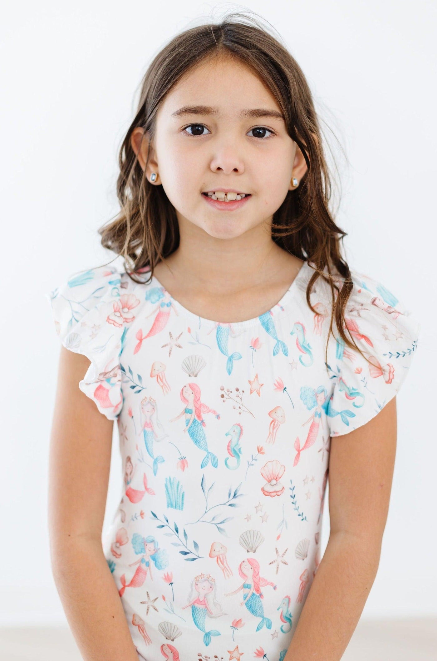 Mila & Rose:  Mermaid Friends S/S Flutter Sleeve Leotard SHIPS SEPARATELY