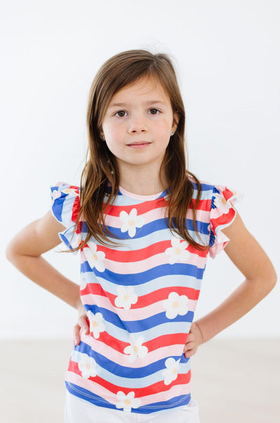 Mila & Rose:  July Vibes S/S Ruffle Tee SHIPS SEPARATELY