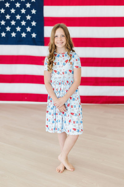 Mila & Rose:  Proudly Patriotic S/S Pocket Twirl Dress SHIPS SEPARATELY