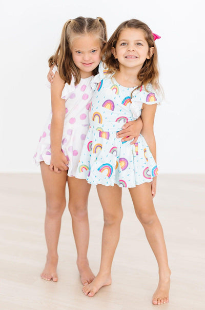 Mila & Rose:  Pastel Polka Dot S/S Twirl Leotard SHIPS SEPARATELY