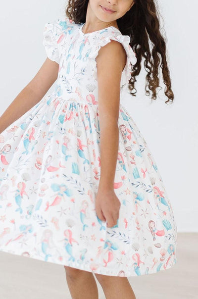 Mila & Rose:  Mermaid Friends Flutter Sleeve Twirl Dress SHIPS SEPARATELY