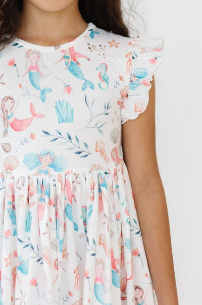 Mila & Rose:  Mermaid Friends Flutter Sleeve Twirl Dress SHIPS SEPARATELY