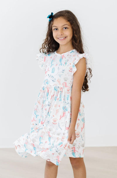 Mila & Rose:  Mermaid Friends Flutter Sleeve Twirl Dress SHIPS SEPARATELY