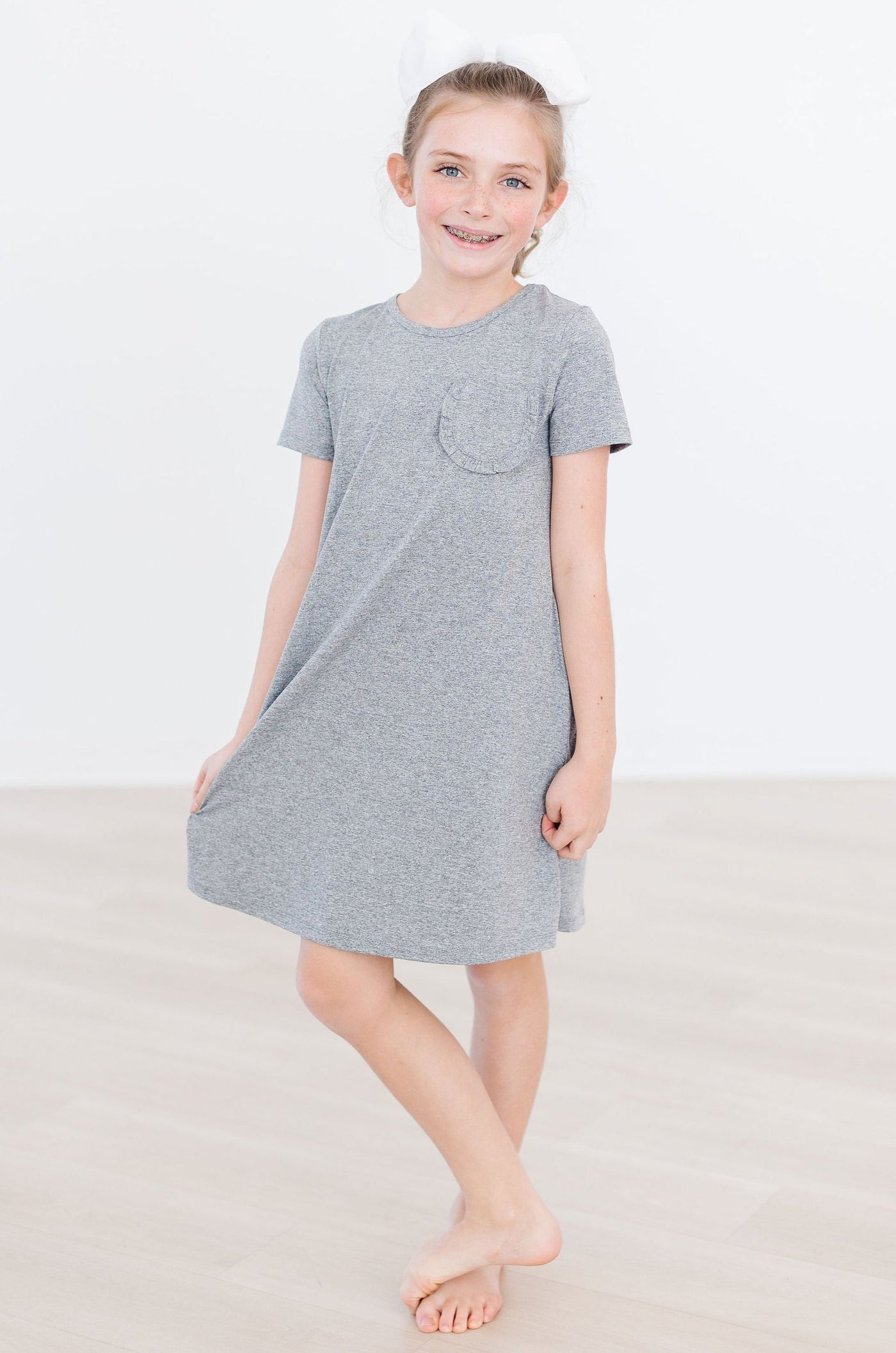 Mila & Rose:  Heather Gray T-Shirt Dress SHIPS SEPARATELY