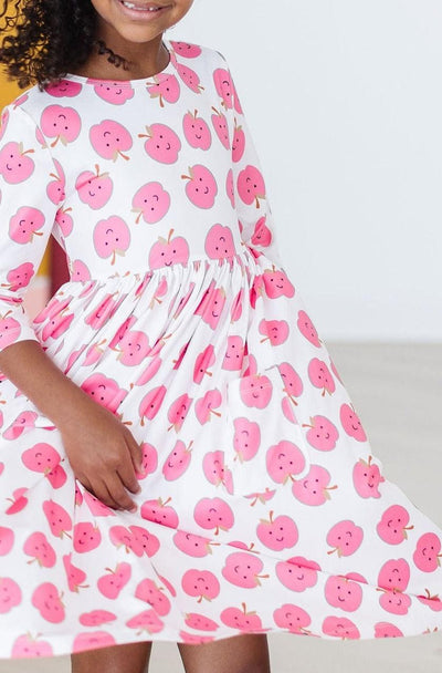 Mila & Rose:  Apple of My Eye 3/4 Sleeve Pocket Twirl Dress SHIPS SEPARATELY
