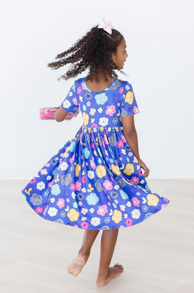 Mila & Rose:  Floral Frenzy S/S Pocket Twirl Dress SHIPS SEPARATELY