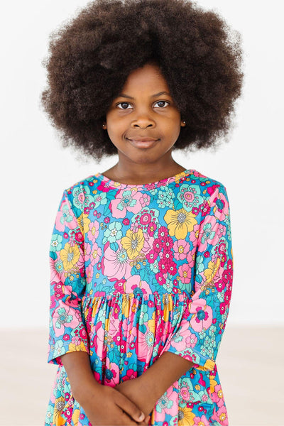 Mila & Rose:  Feeling Floral 3/4 Sleeve Pocket Twirl Dress SHIPS SEPARATELY