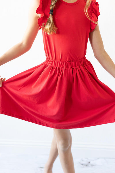 Mila & Rose:  Red S/S Ruffle Tee SHIPS SEPARATELY