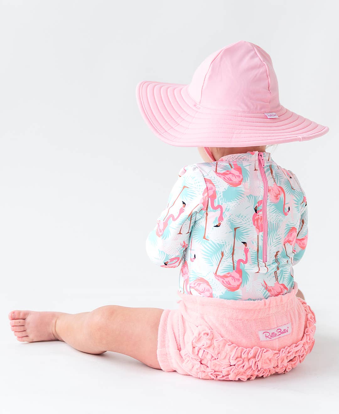 RuffleButts + RuggedButts - Girls Pink Swim Hat