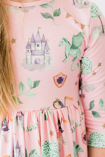 Mila & Rose:  Once Upon a Time 3/4 Sleeve Pocket Twirl Dress SHIPS SEPARATELY