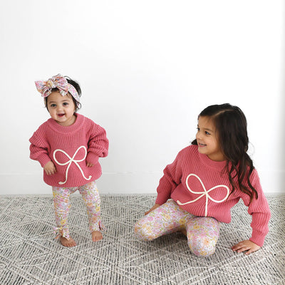 Gigi and Max: Kennedy Floral Bow Leggings (Runs Big)