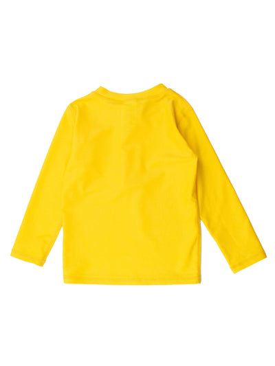 RuffleButts + RuggedButts - Boys Neon Yellow Long Sleeve Zipper Rash Guard