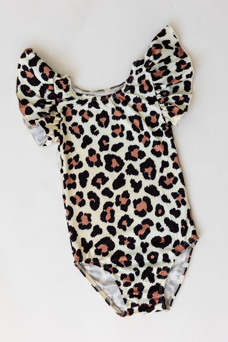 Mila & Rose:  Wild One S/S Flutter Sleeve Leotard SHIPS SEPARATELY