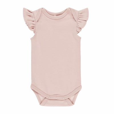 Quincy Mae Flutter Sleeve Bodysuit: Bubblegum
