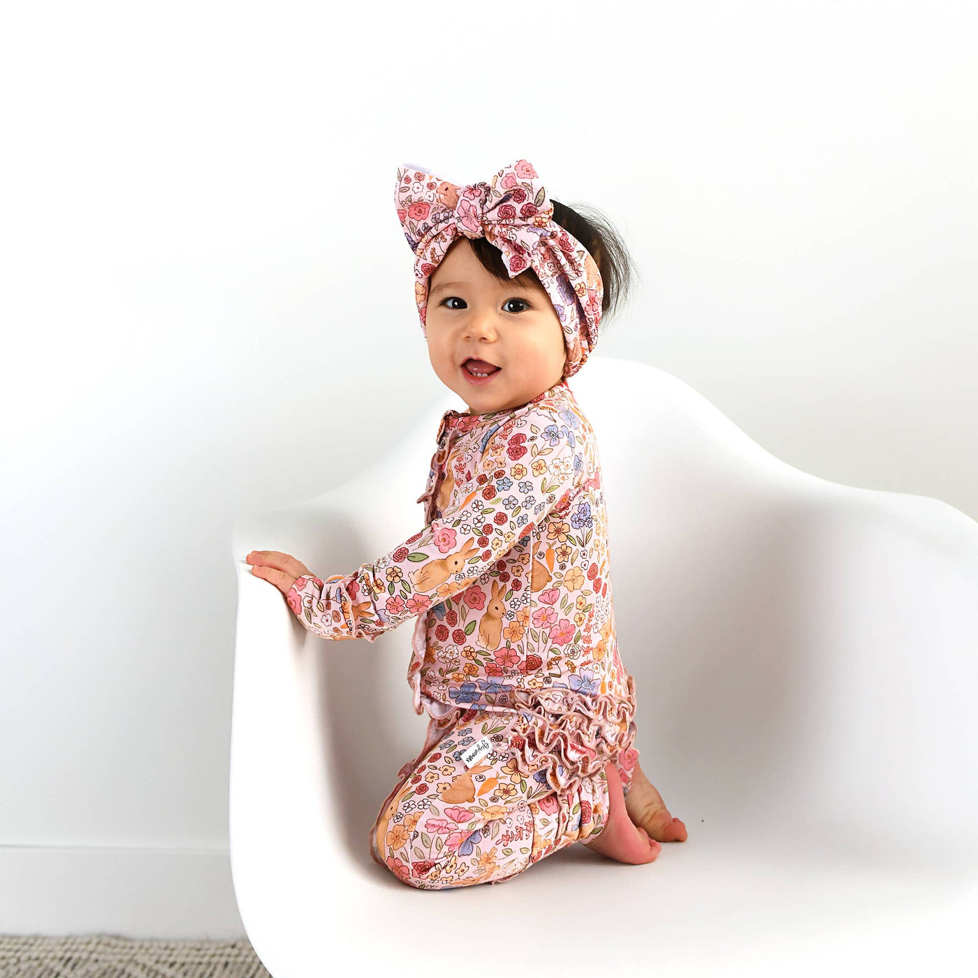 Gigi and Max: Meadow Floral Bunny Ruffle Zip