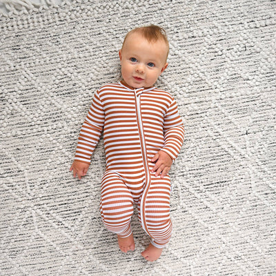 Gigi and Max Ribbed Zip Sleeper: Chase Brown