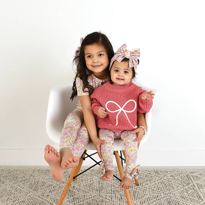 Gigi and Max: Kennedy Floral Bow Leggings (Runs Big)