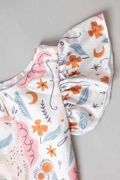 Mila & Rose:  Unicorn Soiree S/S Flutter Sleeve Leotard SHIPS SEPARATELY