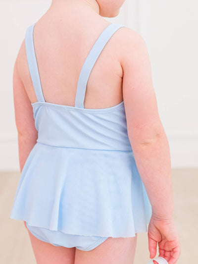 RuffleButts One Piece Swimsuit: Glass Slipper