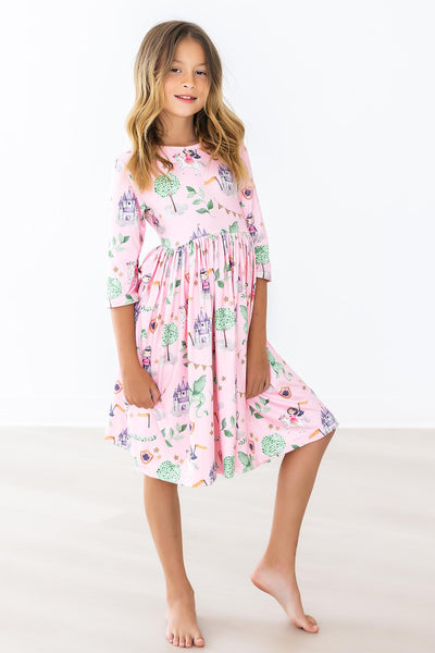Mila & Rose:  Once Upon a Time 3/4 Sleeve Pocket Twirl Dress SHIPS SEPARATELY