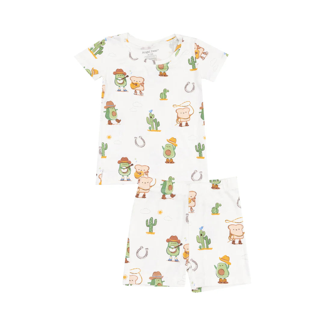 Angel Dear Loungewear Short Set: Western Avocado Toast
