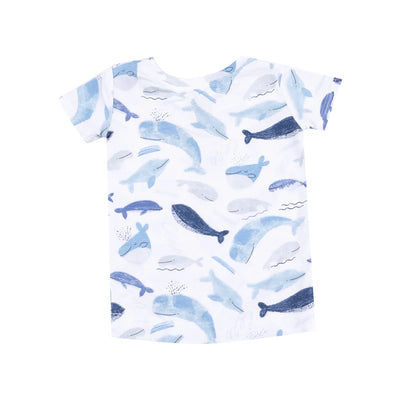 Angel Dear Loungewear Short Set: Blue Whales