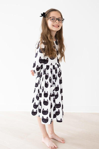 Mila & Rose:  Purrfect 3/4 Sleeve Pocket Twirl Dress SHIPS SEPARATELY