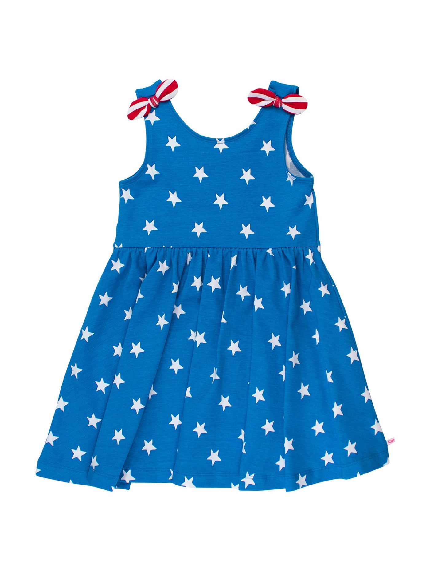 RuffleButts Tie Shoulder Twirl Dress: Stars & Stripes