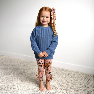 Gigi and Max Bow Leggings: Flora Light Pink