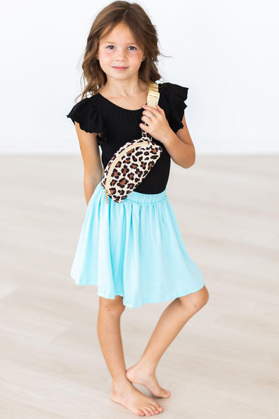 Mila & Rose:  Black S/S Flutter Sleeve Leotard SHIPS SEPARATELY