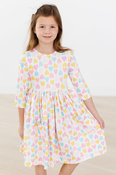 Mila & Rose:  Sweetheart 3/4 Sleeve Pocket Twirl Dress SHIPS SEPARATELY