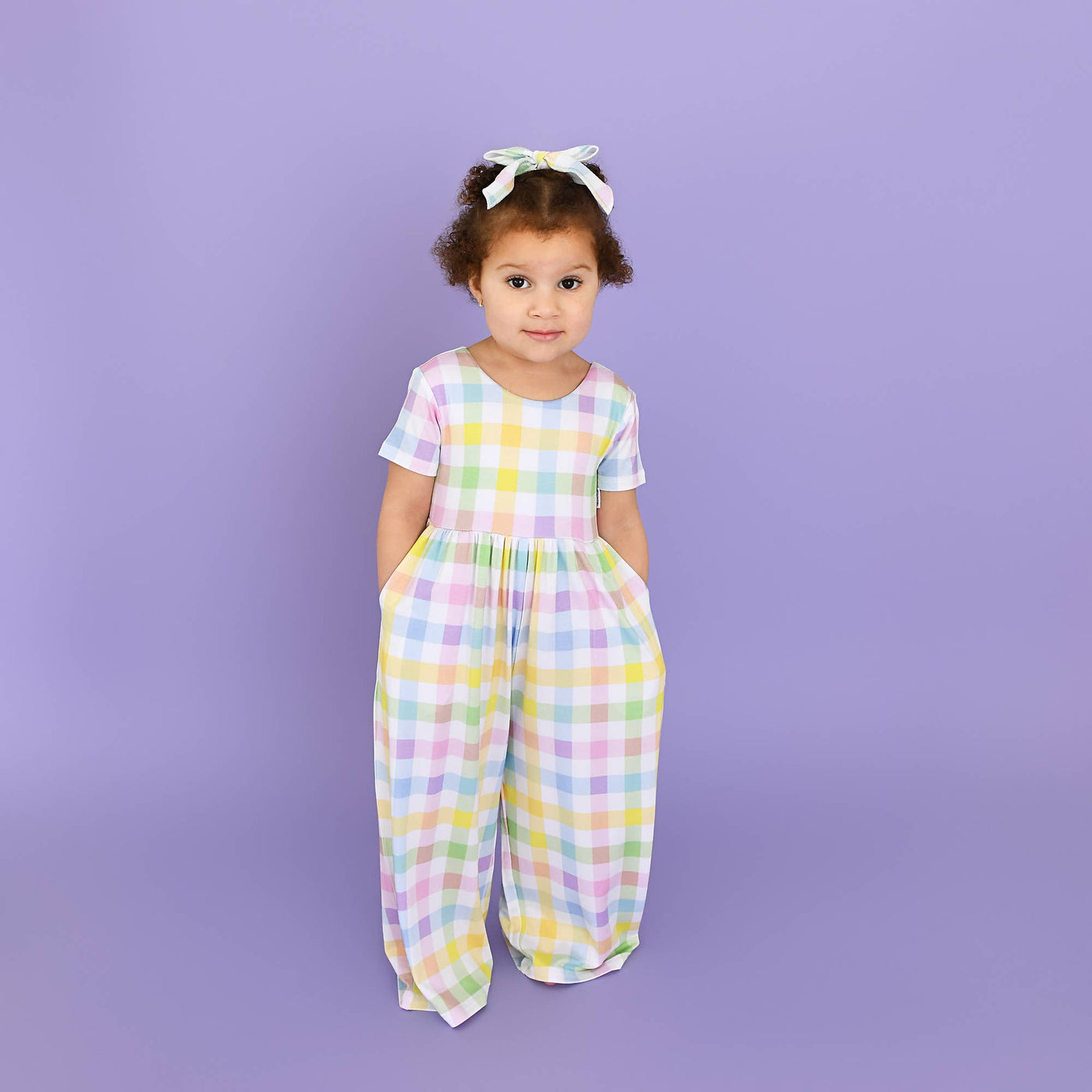 Gigi and Max: Winnie Pastel Plaid Romper