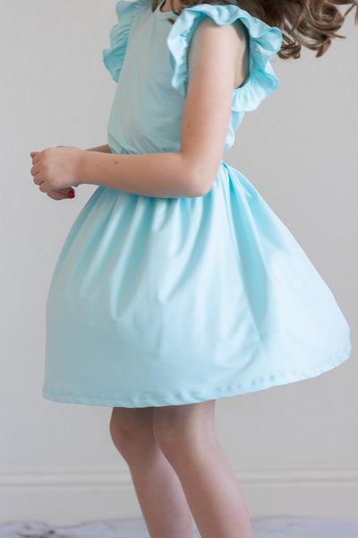 Mila & Rose:  Aqua S/S Ruffle Tee SHIPS SEPARATELY