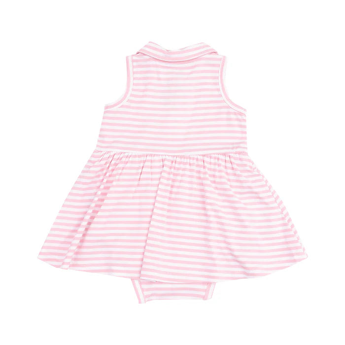 Angel Dear Polo Collar Bodysuit Dress: Pink Vintage Golf Carts