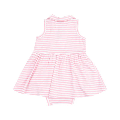 Angel Dear Polo Collar Bodysuit Dress: Pink Vintage Golf Carts