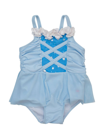 RuffleButts One Piece Swimsuit: Glass Slipper