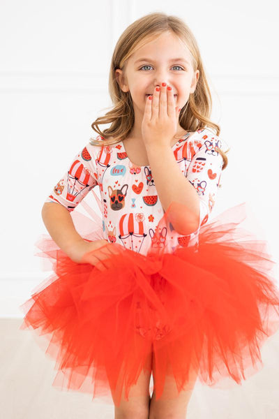 Mila & Rose:  Puppy Love 3/4 Sleeve Tutu Leotard SHIPS SEPARATELY