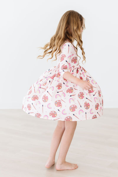 Mila & Rose:  Art Class 3/4 Sleeve Pocket Twirl Dress SHIPS SEPARATELY